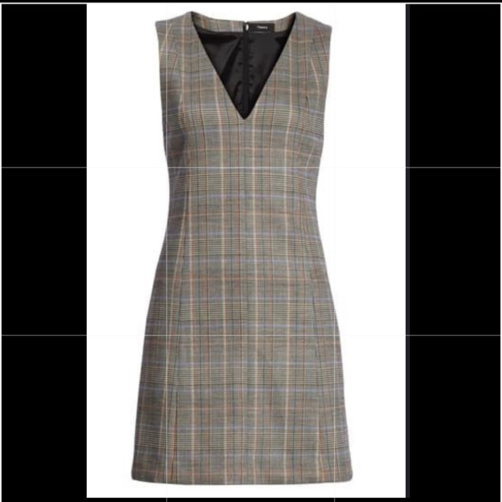 Theory Autumn Plaid A-Line Dress (size 10)